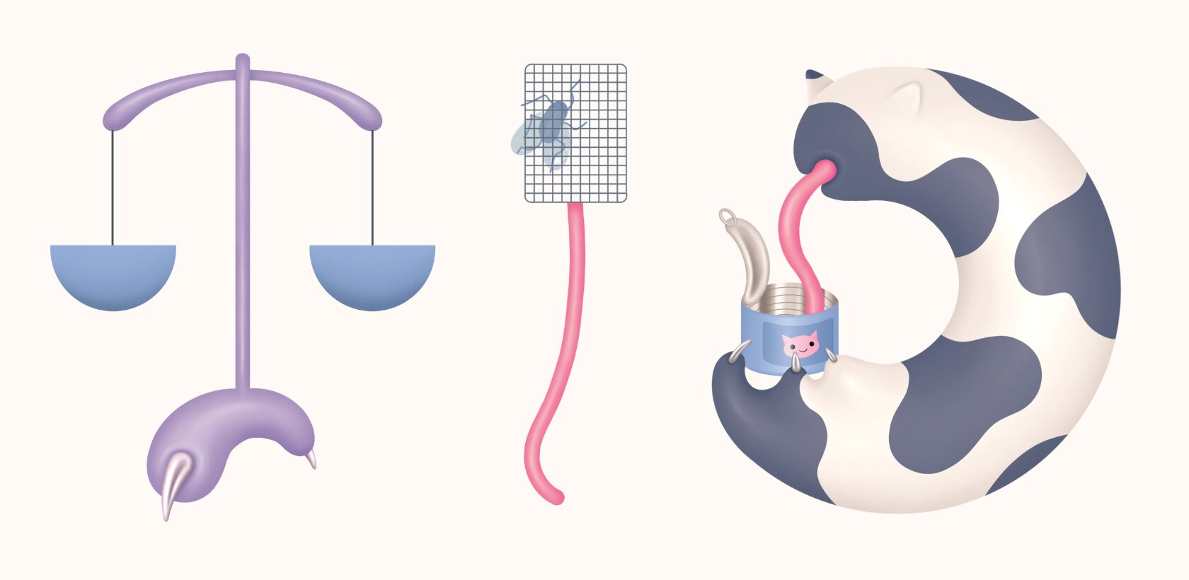 Illustrations for the though experiment