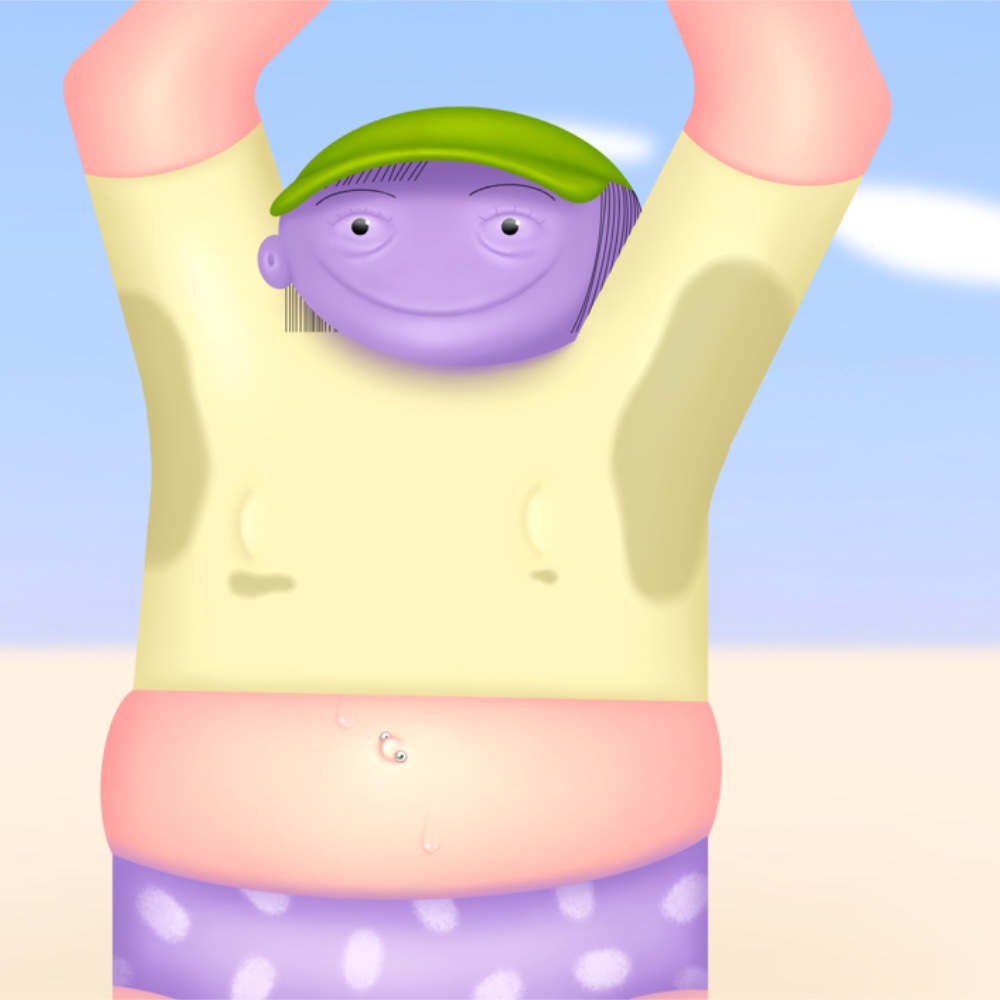 sweaty beach girl